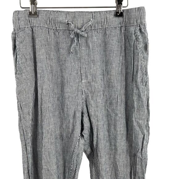Onia Blue Stripe Linen Pant Size Medium
